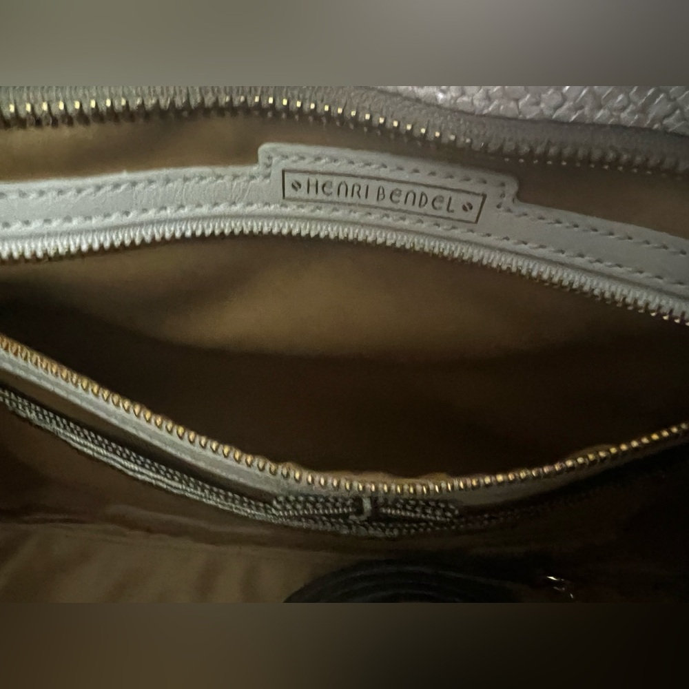 Henri Bendel Snake Print Tote in Gray and Gold - Picture 12 of 16